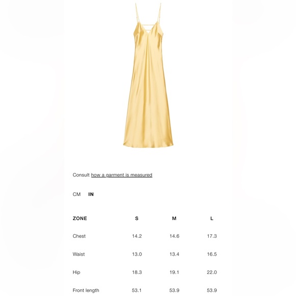 Zara NWT satin midi dress yellow 4772/217 - Picture 6 of 10